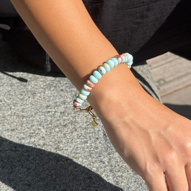 BLUE JASPER CANDY BEAD BRACELET