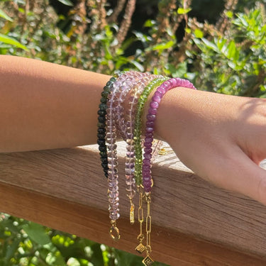 RUBY CATS EYE CANDY BEAD BRACELET