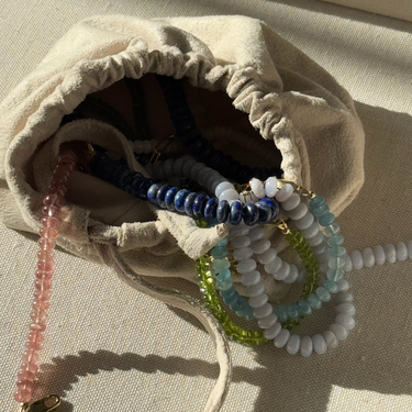 AQUAMARINE CANDY BEADS BRACELET