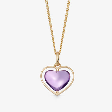 ASCENSION PENDANT AMETHYST (GOLD HEART)