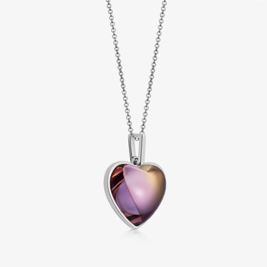 AMETRINE HEART TALISMAN PENDANT NECKLACE SILVER (MEDIUM) CABOCHON