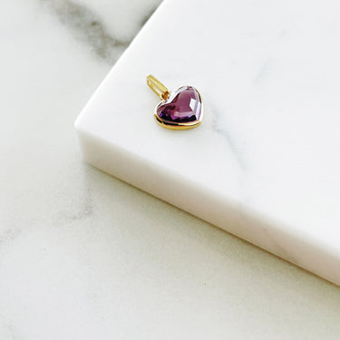 AMETHYST HEART TALISMAN PENDANT NECKLACE GOLD (BABY)