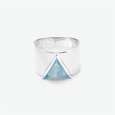 AQUAMARINE GUARDIAN STATEMENT RING SILVER