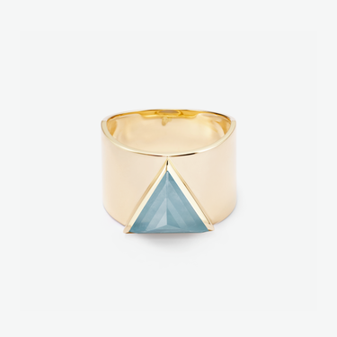 AQUAMARINE GUARDIAN STATEMENT RING GOLD
