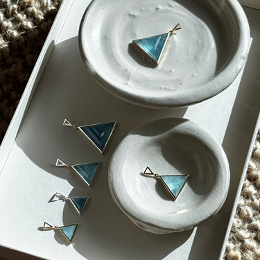 AQUAMARINE GUARDIAN PENDANT NECKLACE SILVER (MEDIUM)