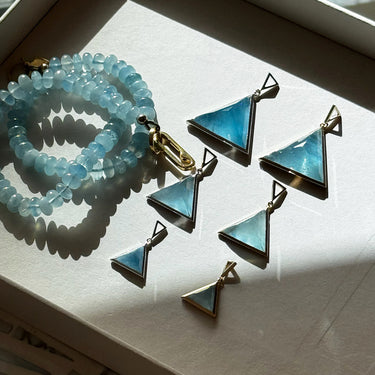 AQUAMARINE CANDY BEAD NECKLACE