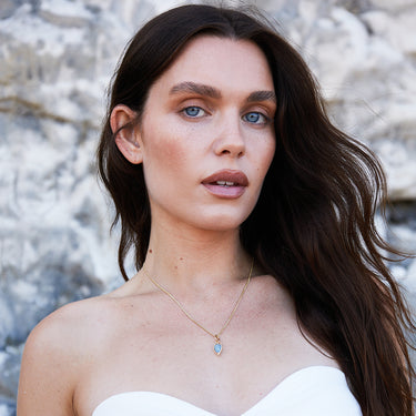 ASCENSION PENDANT AQUAMARINE (GOLD DROP)