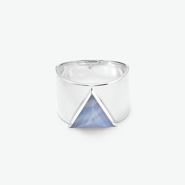 BLUE LACE AGATE GUARDIAN STATEMENT RING SILVER