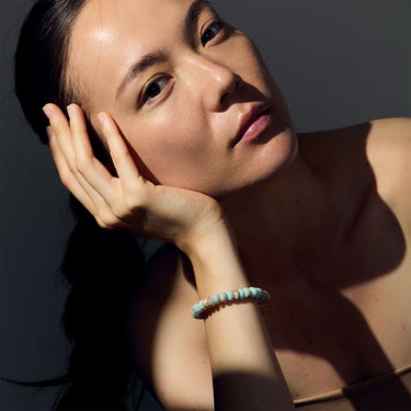 BLUE JASPER CANDY BEAD BRACELET