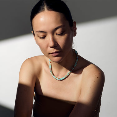 BLUE JASPER CANDY BEAD NECKLACE