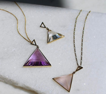 CLEAR QUARTZ GUARDIAN PENDANT NECKLACE GOLD (MEDIUM)