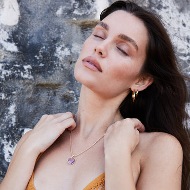 ASCENSION PENDANT AMETHYST (GOLD HEART)