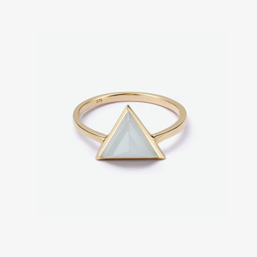White Mint Jade Guardian Ring (Gold)