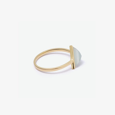 White Mint Jade Guardian Ring (Gold)