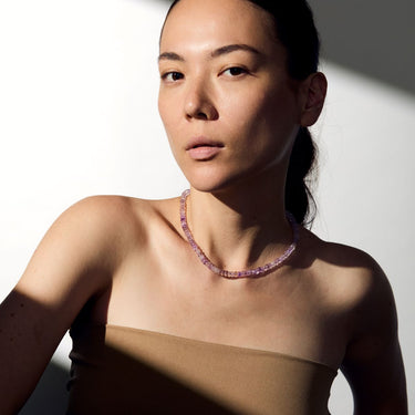 LILAC AMETHYST CANDY BEAD NECKLACE
