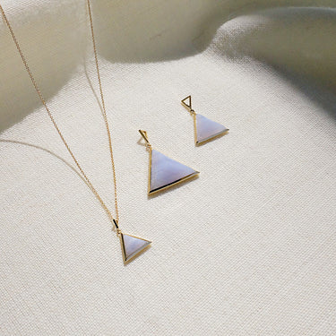 BLUE LACE AGATE GUARDIAN PENDANT NECKLACE GOLD (MEDIUM)