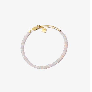 ETHIOPIAN OPAL CANDY BEADS BRACELET (4MM BEADS) (WHITE)