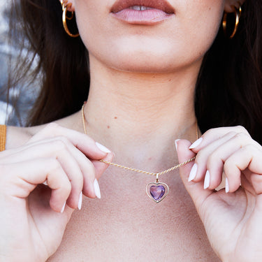 ASCENSION PENDANT AMETHYST (GOLD HEART)