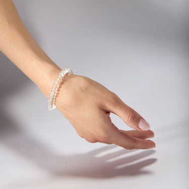 CLEAR QUARTZ CANDY BEADS BRACELET