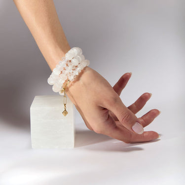 SELENITE CANDY BEADS BRACELET (8MM)