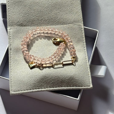 ROSE QUARTZ CANDY BEADS BRACELET