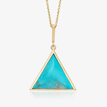 TURQUOISE GUARDIAN PENDANT NECKLACE GOLD (LARGE) CABOCHON