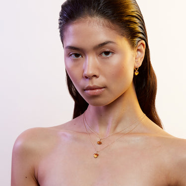 CITRINE HEART TALISMAN PENDANT SILVER  (BABY)