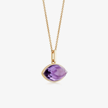 Amethyst Eye Necklace Gold