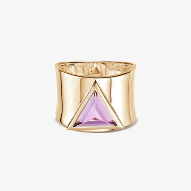 AMETHYST GUARDIAN STATEMENT RING GOLD