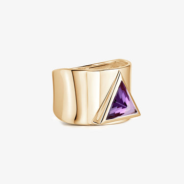 AMETHYST GUARDIAN STATEMENT RING GOLD