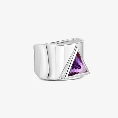 AMETHYST GUARDIAN STATEMENT RING SILVER