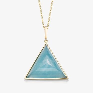 AQUAMARINE GUARDIAN PENDANT NECKLACE GOLD (LARGE)