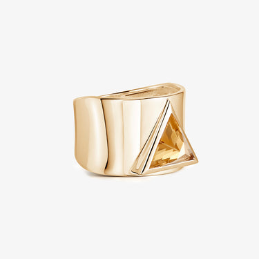CITRINE GUARDIAN STATEMENT RING GOLD