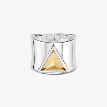 CITRINE GUARDIAN STATEMENT RING SILVER