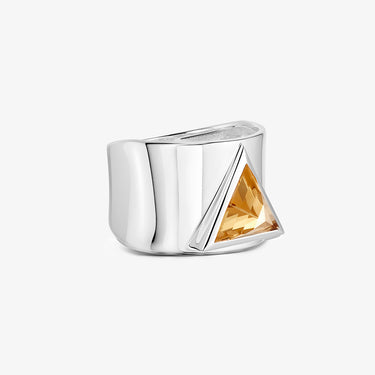 CITRINE GUARDIAN STATEMENT RING SILVER