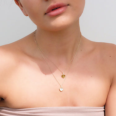 LITTLE CLEAR QUARTZ HEART TALISMAN PENDANT SILVER