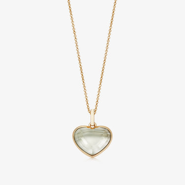 MINT AMETHYST HEART TALISMAN PENDANT NECKLACE GOLD (BABY)