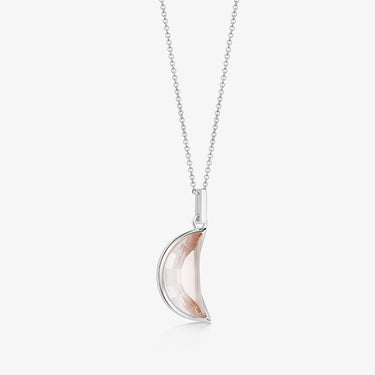 Rose Quartz Crescent (Silver)