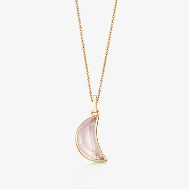 Rose Quartz Crescent (Gold)
