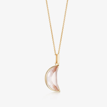 Rose Quartz Crescent (Gold)