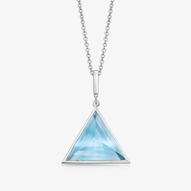 BLUE TOPAZ GUARDIAN PENDANT NECKLACE SILVER (MEDIUM)