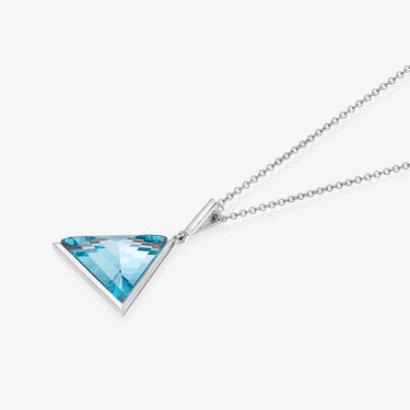 BLUE TOPAZ GUARDIAN PENDANT NECKLACE SILVER (MEDIUM)