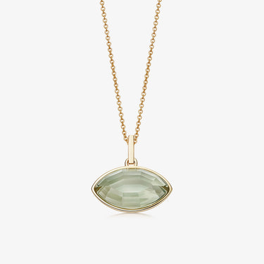 MINT AMETHYST EYE TALISMAN PENDANT NECKLACE GOLD (MEDIUM)