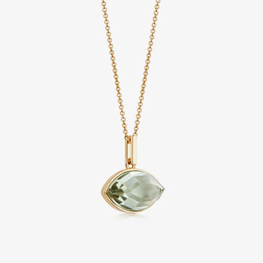 MINT AMETHYST EYE TALISMAN PENDANT NECKLACE GOLD (MEDIUM)