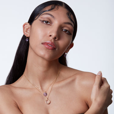 CLEAR QUARTZ CONNECTION AFFIRMATION PENDANT NECKLACE (GOLD VERMEIL)