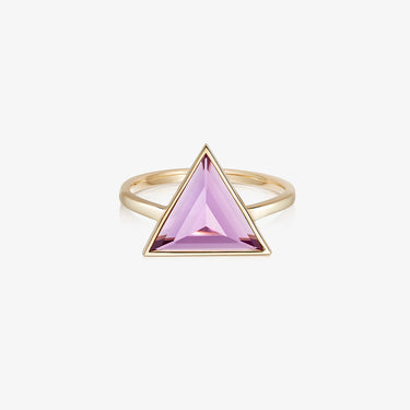 Rock + Raw Jewellery - Large Amethyst Ring Gold 
