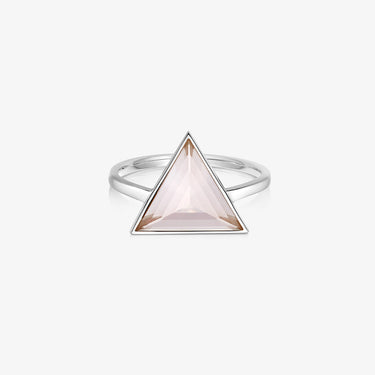 Rose Quartz Guardian Ring (Silver) (Large)
