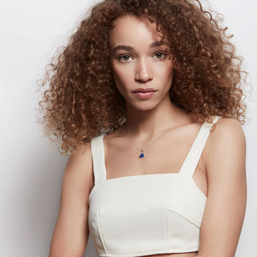 BLUE LAPIS GUARDIAN PENDANT NECKLACE SILVER (BABY)