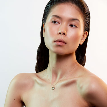 MINT AMETHYST HEART TALISMAN PENDANT NECKLACE GOLD (BABY)