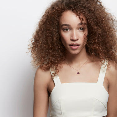 RAINBOW FLUORITE GUARDIAN CABOCHON PENDANT NECKLACE GOLD (BABY)